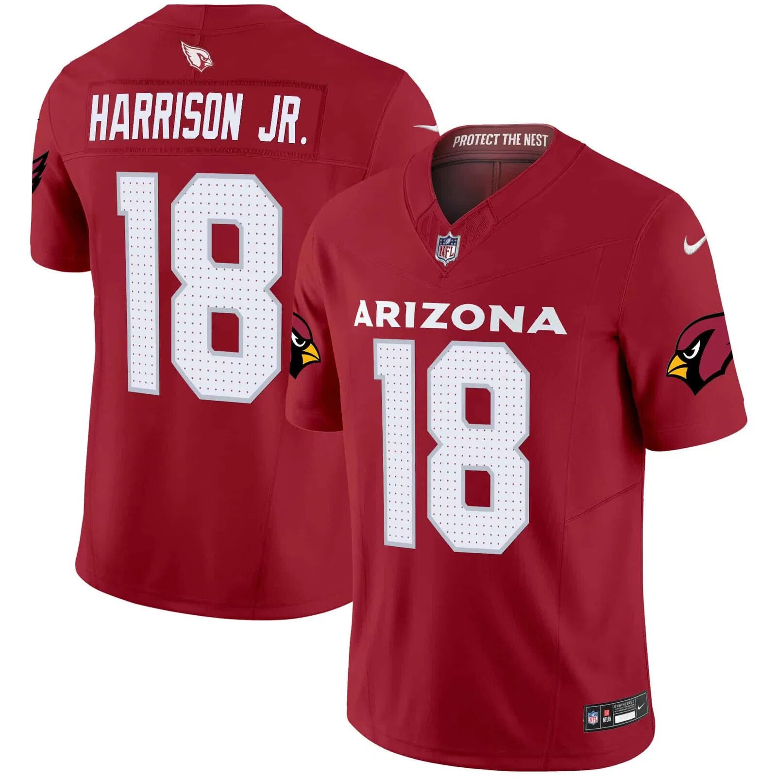 Men Arizona Cardinals #18 Harrison jr Red Nike 2024 Vapor Limited NFL Jersey